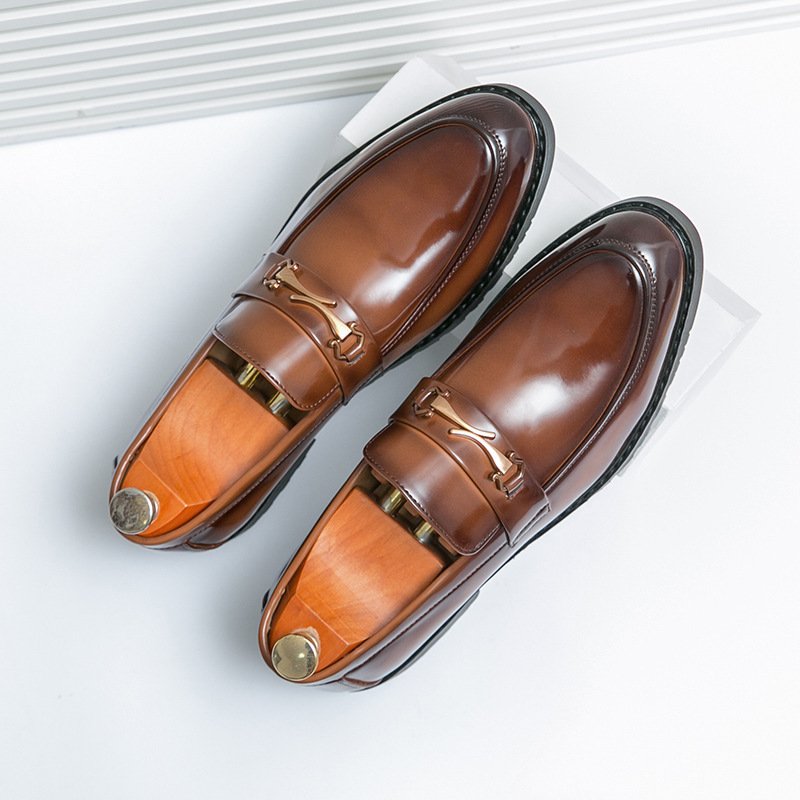 New-style Soft-leather Mens Shoes With A Glossy Finish For Foreign Trade - Image 5