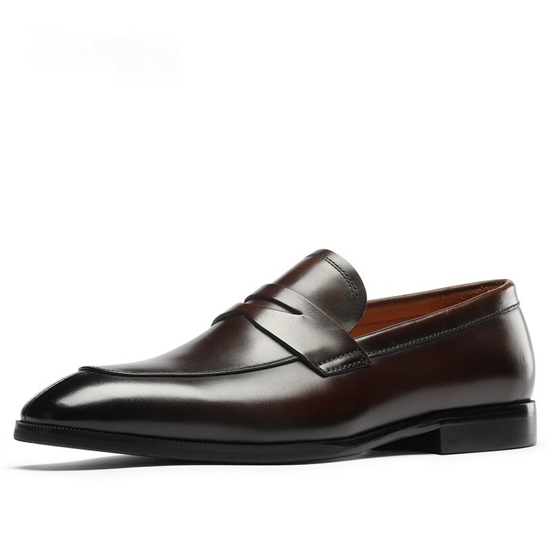 Mens Casual Leather Slip On Shoes Trendy For Summer - Image 5
