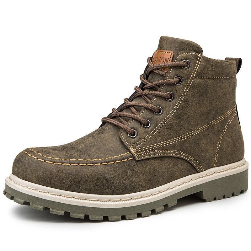 autumn new men's Martin boots trend high-top men's boots locomotive British men's shoes leather tooling boots students - Image 8