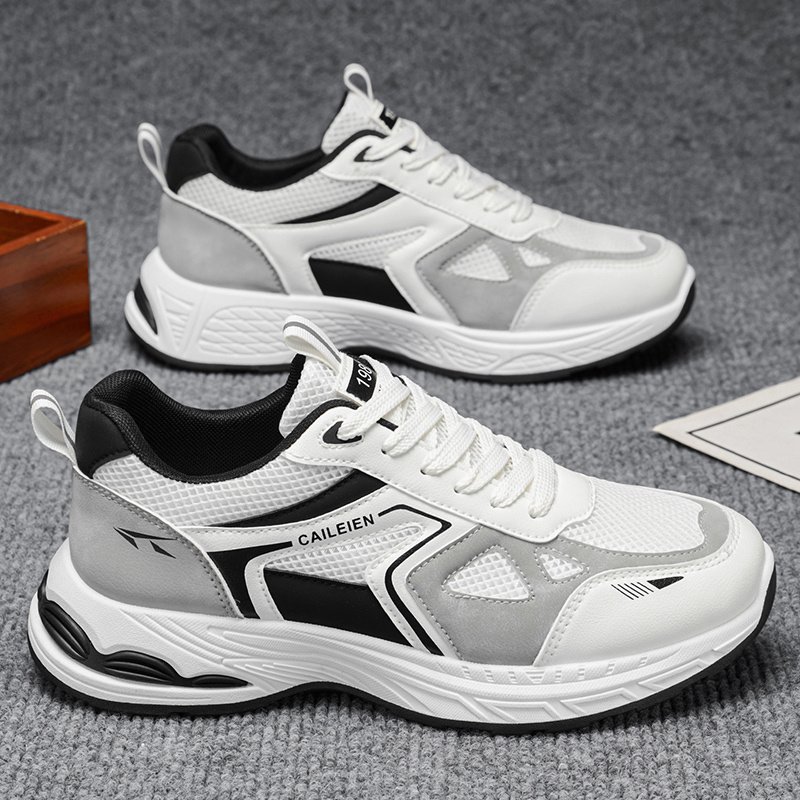 Men's Mesh Sneakers, New Summer Trendy Breathable Casual Running Shoes, Thick Sole Men's Dad Shoes