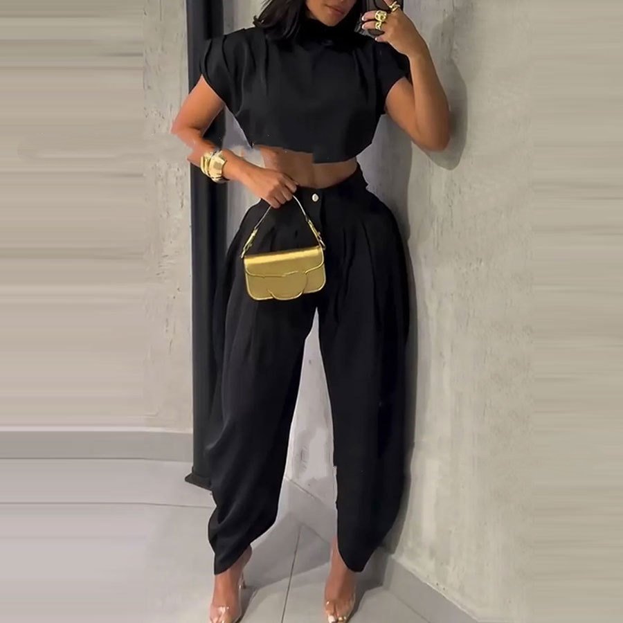 Summer New Style Fashionable High-Waisted Pants And Top Two-Piece Set For Women - Image 4
