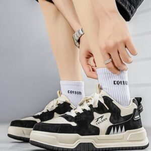 New Summer Men's Breathable White Sneakers, Trendy Versatile Thick Sole Sports Shoes, Casual Skate & Chunky Dad Shoes For Men