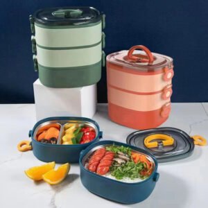 Stainless Steel Large Capacity Portable Multi-layer Insulated Lunch Box