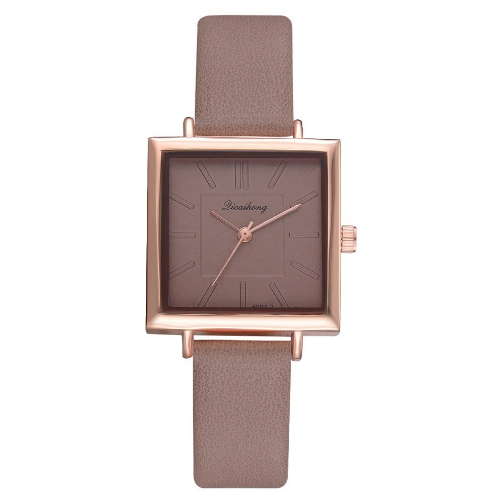 Square Women Bracelet Watch Contracted Leather Crystal WristWatches Women Dress Ladies Quartz Clock - Image 2