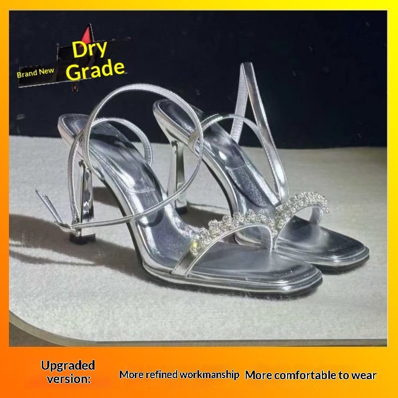 New French-style Rhinestone-embellished Slingback High Heels For Women - Image 6