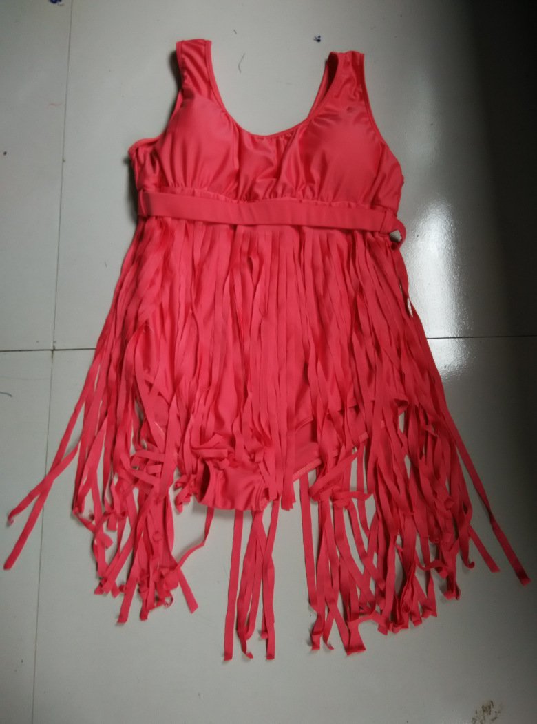 Triangle Slimming Plus Size XL-6XL Underwire Tassels Fat Lady Plus Size Swimwear - Image 5
