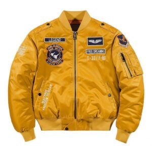 Embroidered Letter Baseball Jacket Mens Loose Fit Jacket