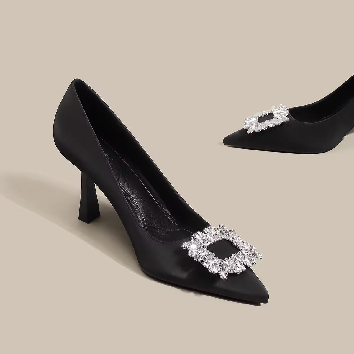 French Pointed High Heels Women Temperament Bride Thin Solid Color - Image 4