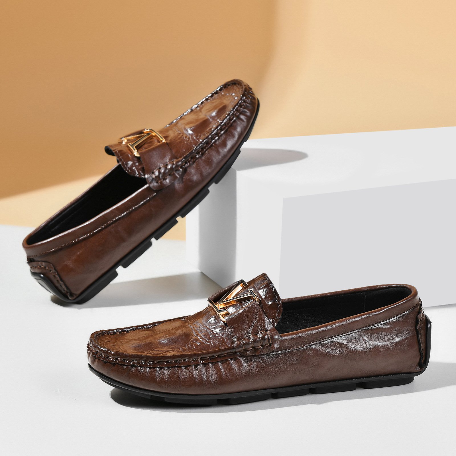 British-style Casual Mens Genuine Leather Shoes - Image 4