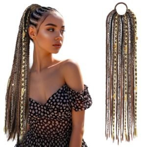Braided Ponytail Braid Lock Beads Hair Extension