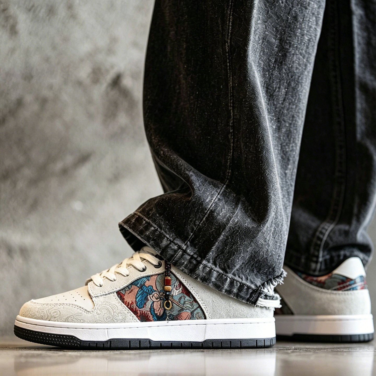 Mens Sporty-casual Painted And Embroidered Shoes - Image 4