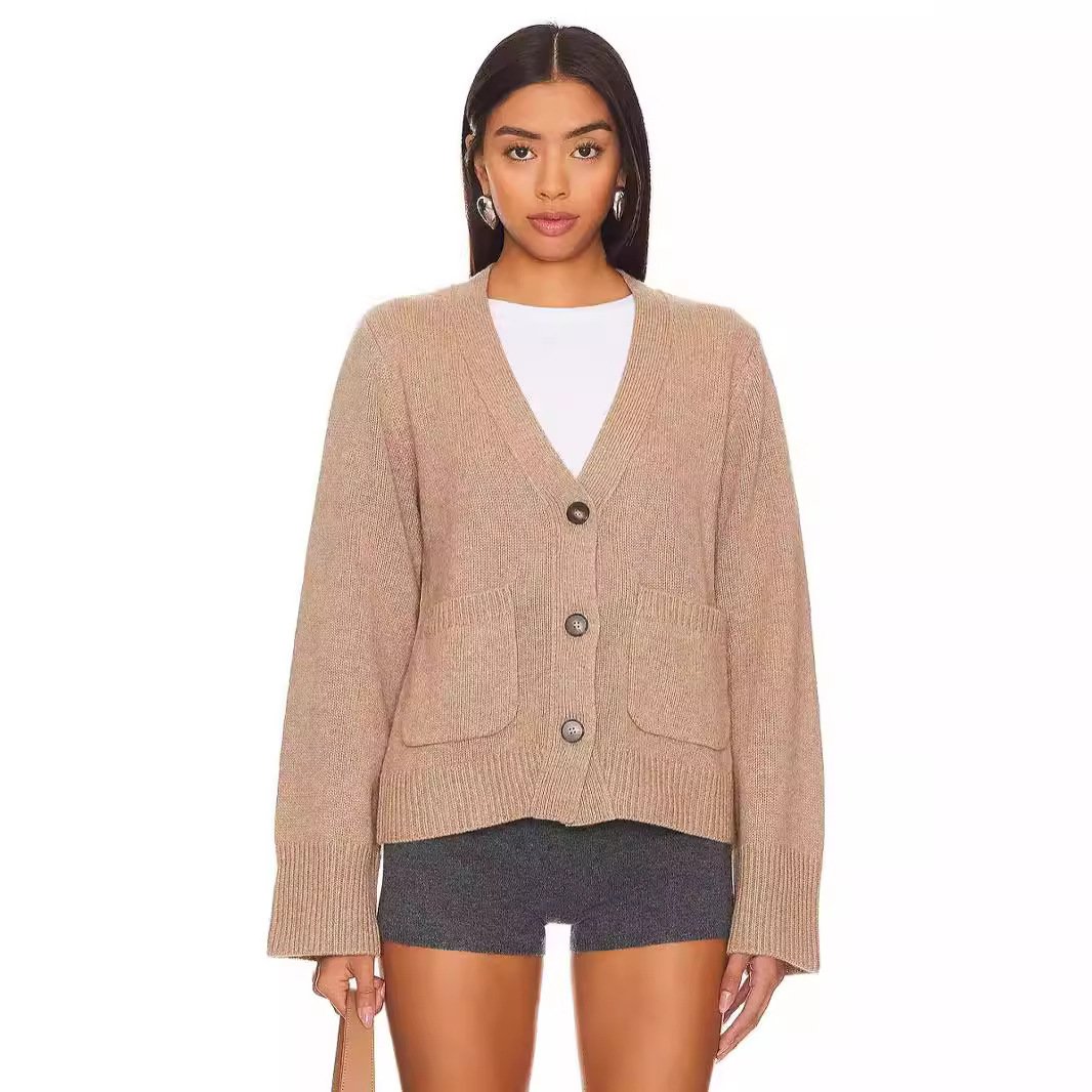 Autumn And Winter New Short Sleeve Solid Color Long Sleeve Casual Sweater For Women - Image 3