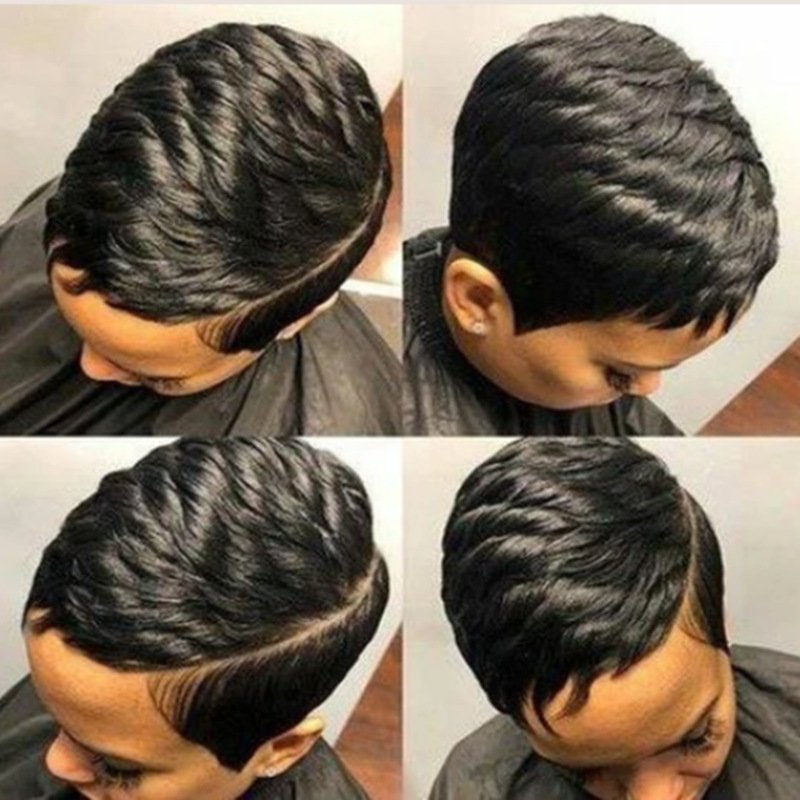 New Black Short Hair Trend Fluffy Wig Headgear - Image 3