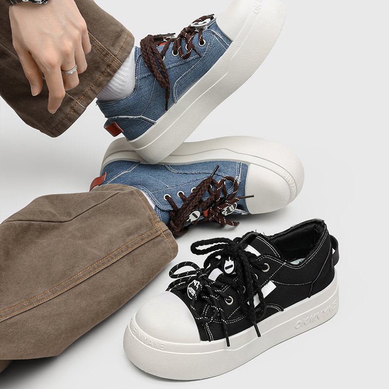 2026 New Spring Couple Canvas Skate Shoes, Toe-cap Height-increasing Casual Sneakers For Students & Men - Image 5