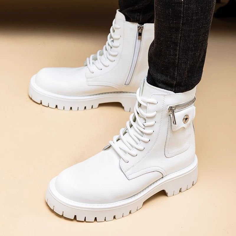 Martin Boots Men's Leather High-top Leather Shoes - Image 6