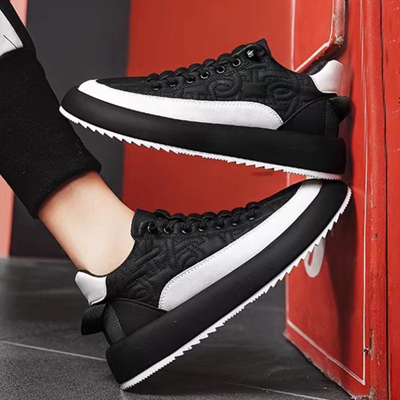 Trendy Color-blocked Sports Shoes Casual Lace Up Sneakers For Men Fashion Comfortable Versatile Thick-soled Walking Running Shoes - Image 4