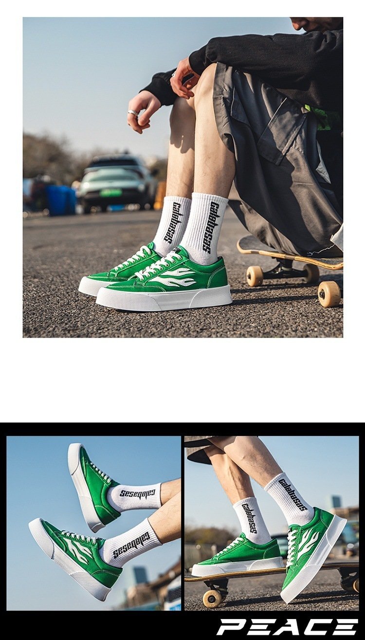 Men's All-match Low Top Canvas Shoes Platform Sneakers - Image 3