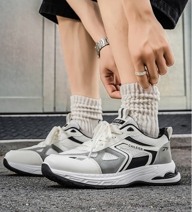 Men's Mesh Sneakers, New Summer Trendy Breathable Casual Running Shoes, Thick Sole Men's Dad Shoes - Image 3