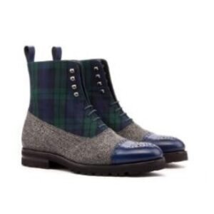 Check Color Block Boots Men's Boots
