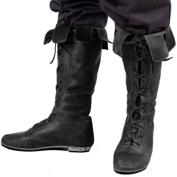 Men's Retro Plus-Size Tall Boots - Image 3
