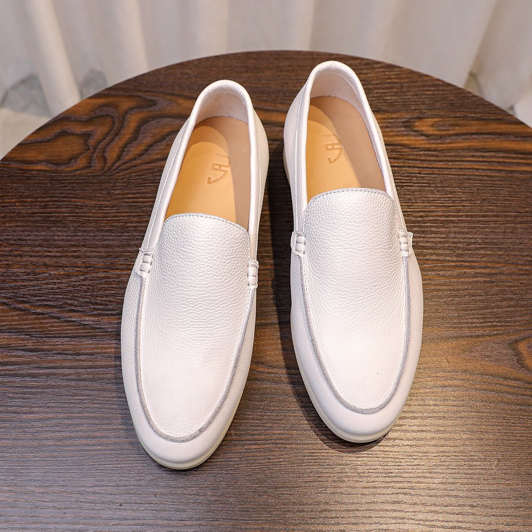 Mens Casual Shoes Made From Soft, Lychee-patterned Genuine Leather - Image 4