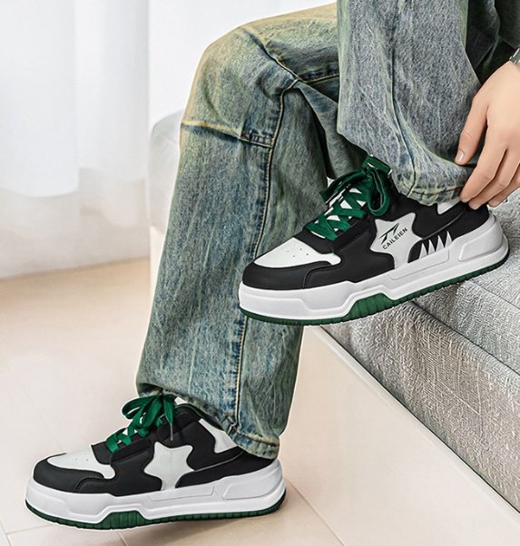 New Summer Men's Breathable White Sneakers, Trendy Versatile Thick Sole Sports Shoes, Casual Skate & Chunky Dad Shoes For Men - Image 4