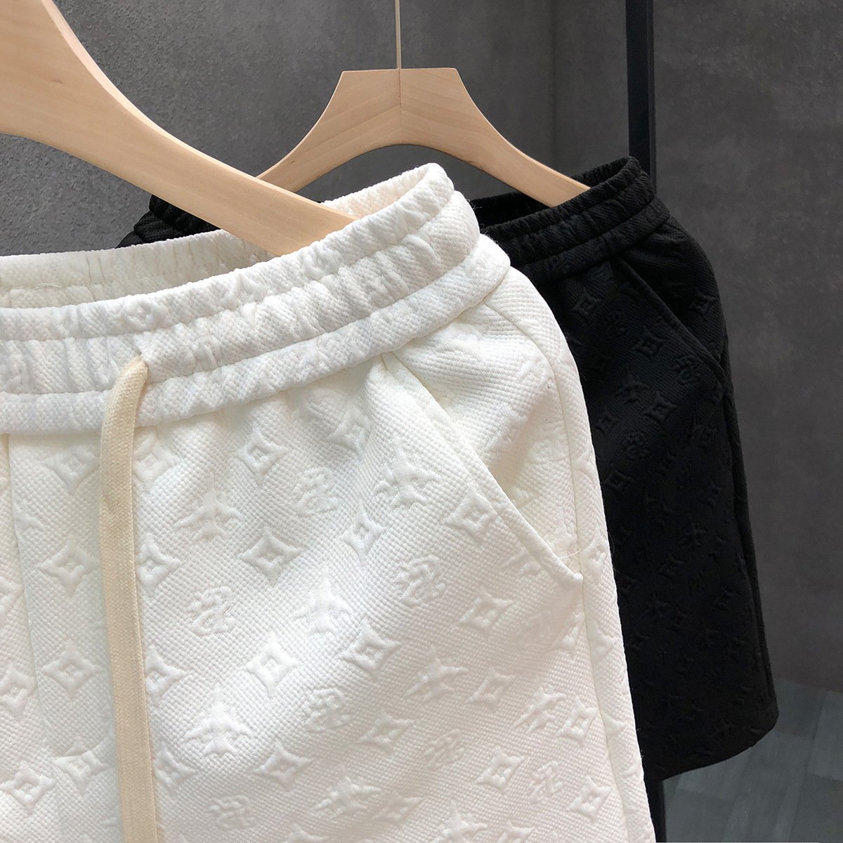 White Jacquard Shorts For Men Shorts - Image 2