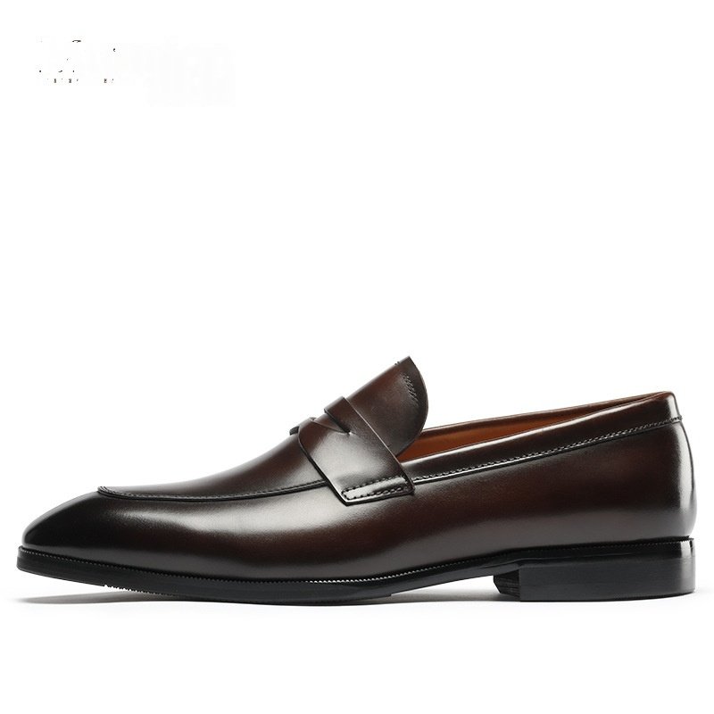 Mens Casual Leather Slip On Shoes Trendy For Summer - Image 2