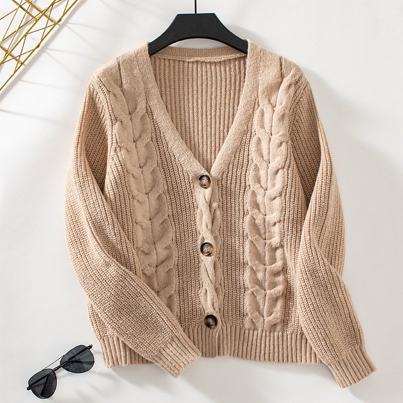 Vintage Single-breasted Sweater Women's Coat - Image 5