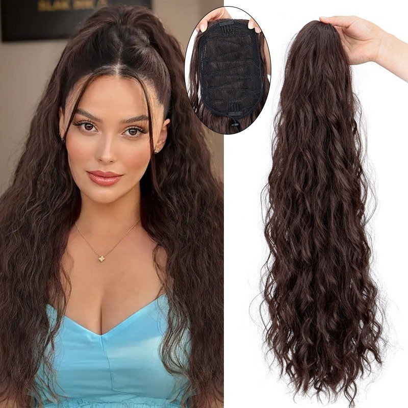 Water Ripple Long Curly Hair Fluffy Corn Curler Hair Extension - Image 2