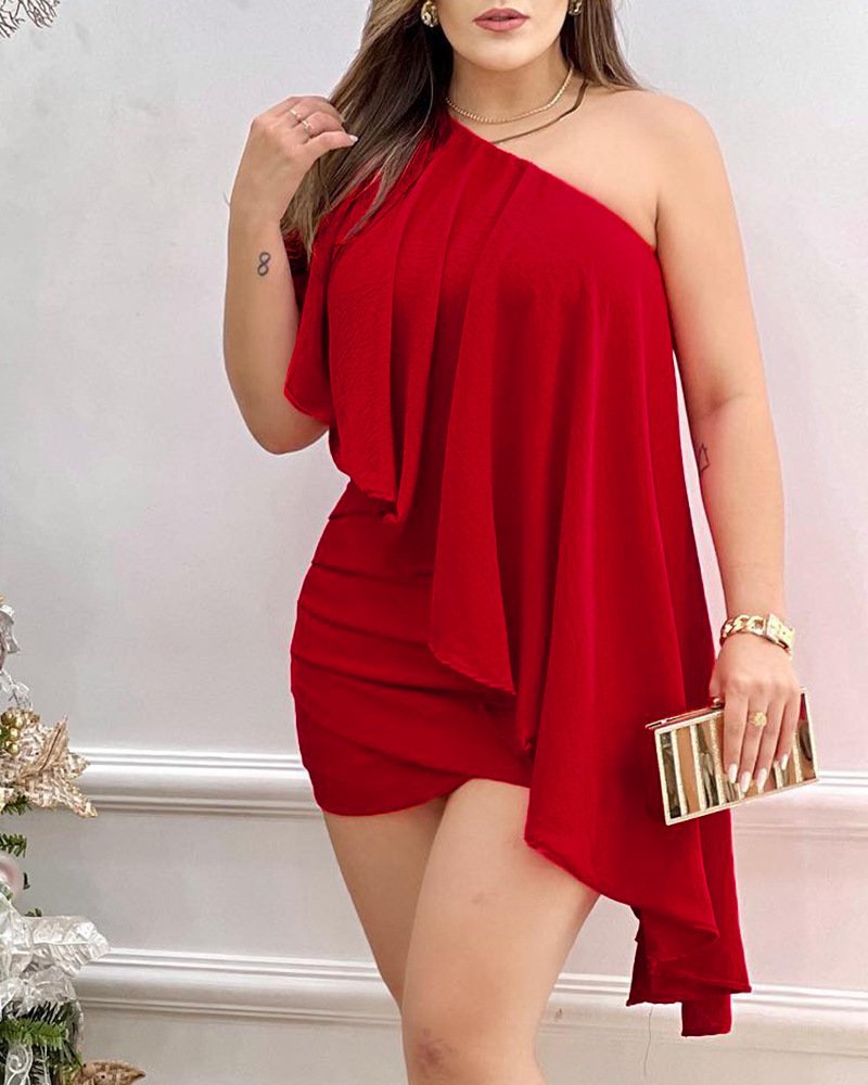 Women's Clothing One Shoulder Dress - Image 7