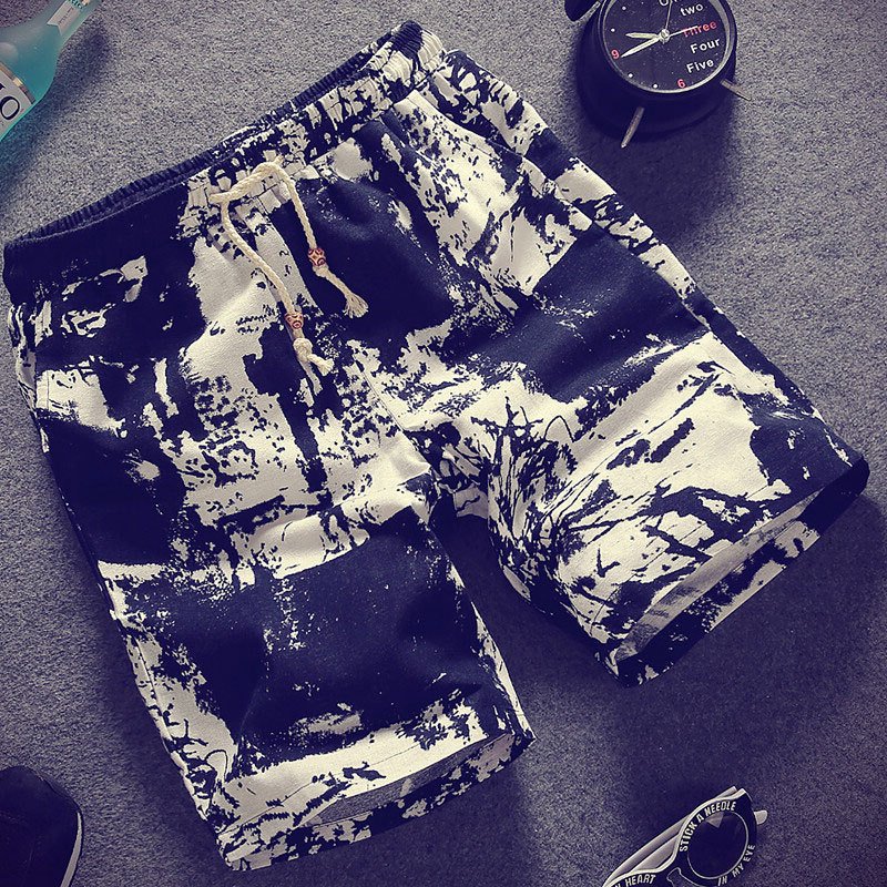 Linen printed five-minute shorts - Image 5