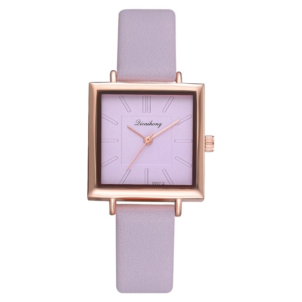 Square Women Bracelet Watch Contracted Leather Crystal WristWatches Women Dress Ladies Quartz Clock - Image 4