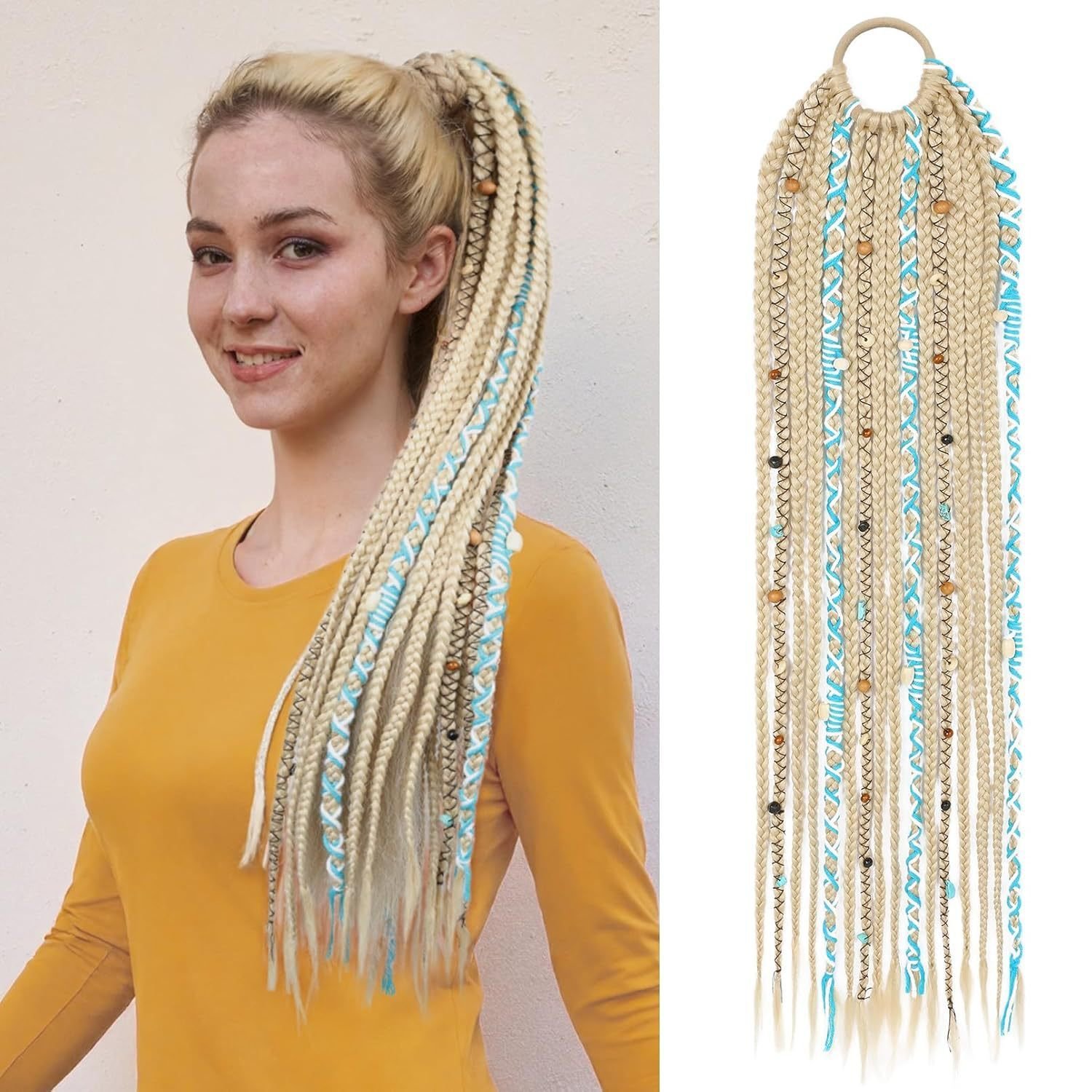Braided Ponytail Braid Lock Beads Hair Extension - Image 5