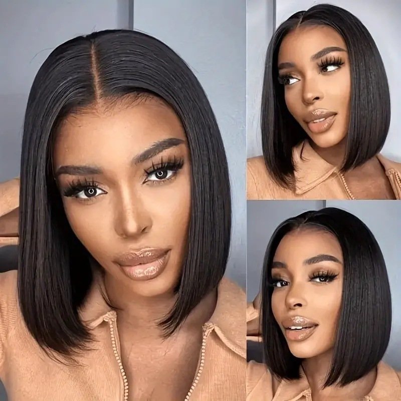 Front Lace Wig Women's Medium Short Straight Hair - Image 7