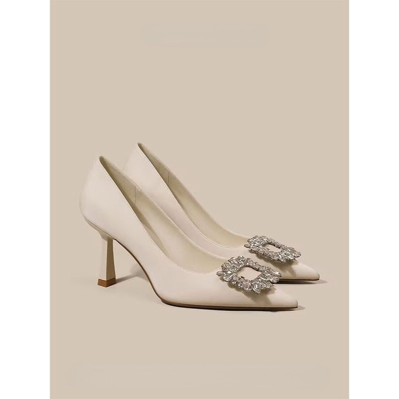 French Pointed High Heels Women Temperament Bride Thin Solid Color - Image 7