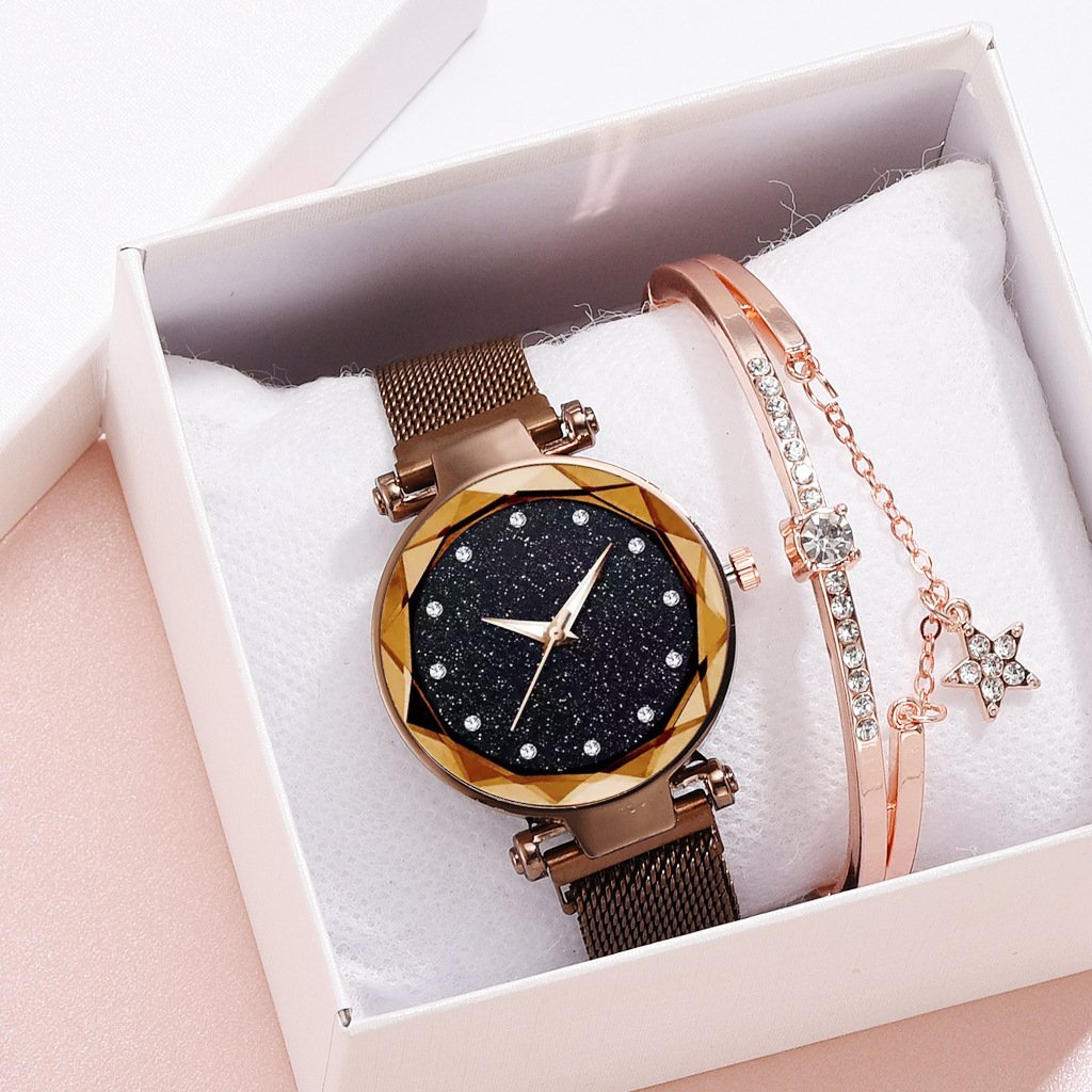 Luxury Women Watches Bracelet Set Fashion Elegant Magnet Buckle Ladies Starry Sky Watch Set Relogio - Image 6