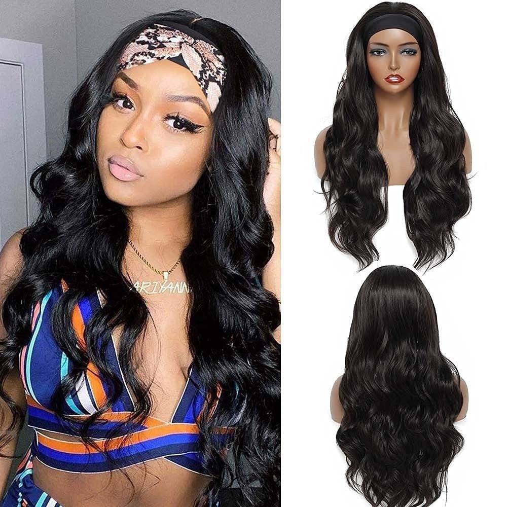 Body-wavy Multi-colored Rayon Headband Wig - Image 2