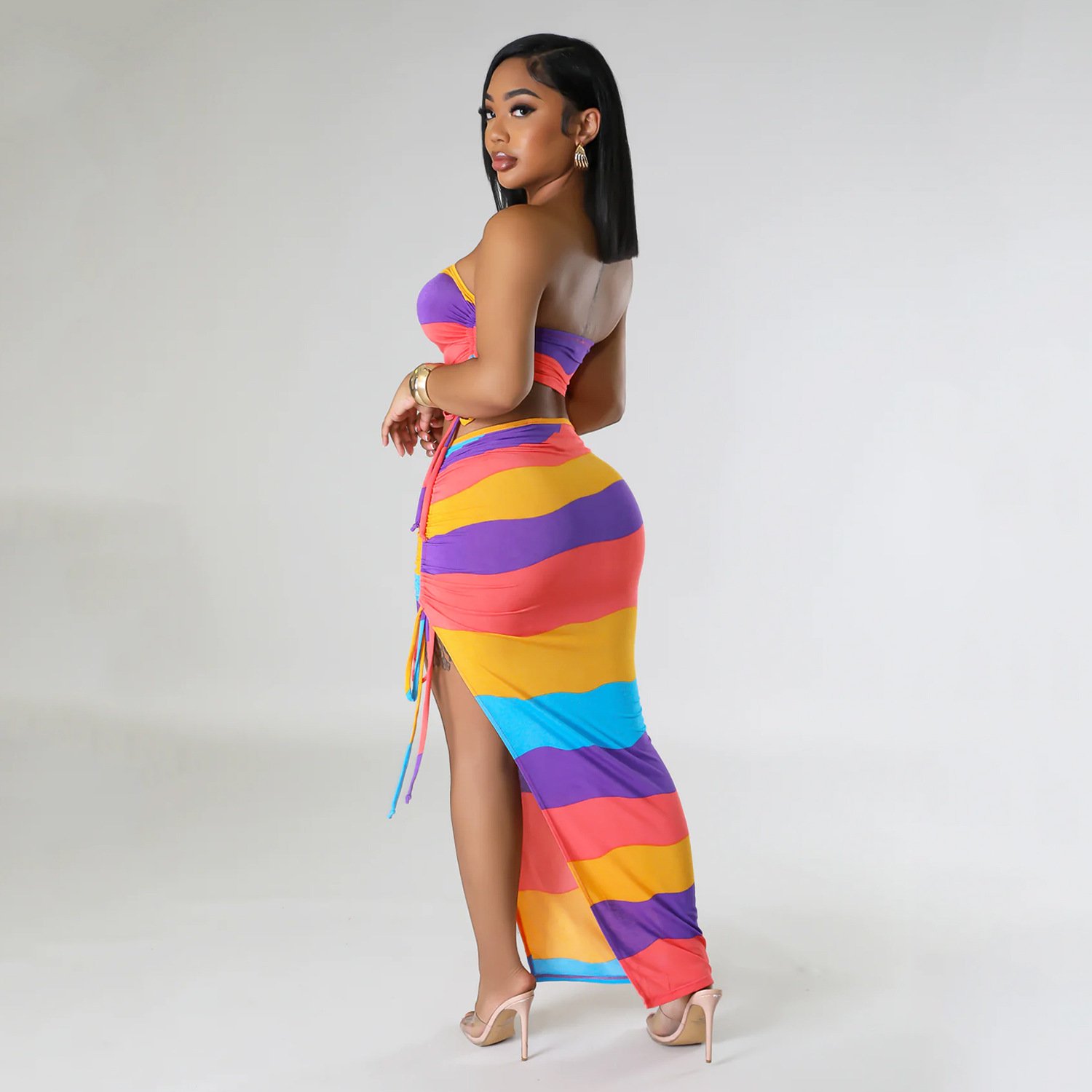 Chest-wrapped Two-piece Skirt Suit - Image 3