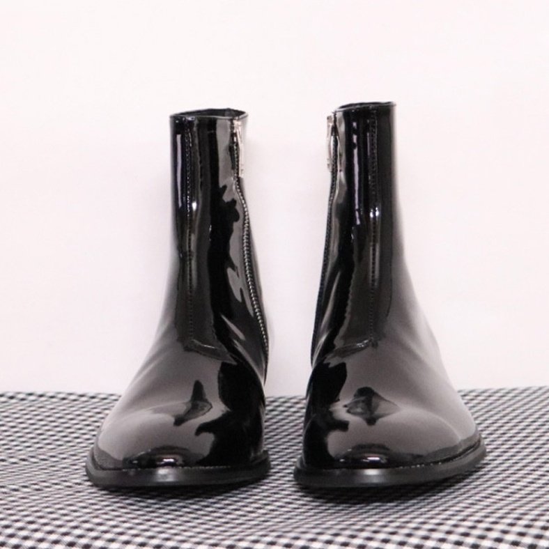 Men's Chelsea Boots Leather Pointed-Toe Dr Martens Style Boots