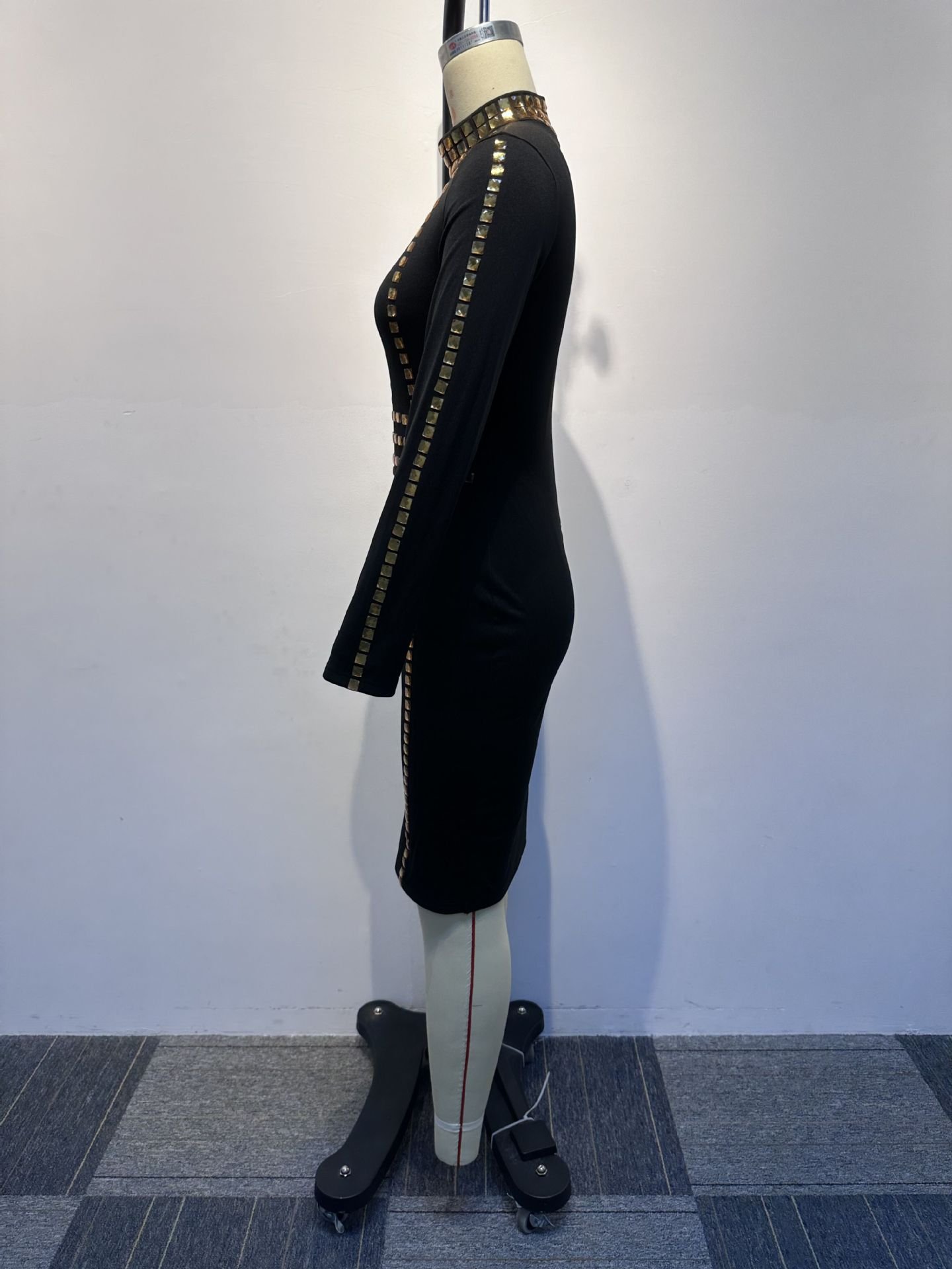 Lady Sexy Slim Fit Rhinestone Stretch Tight Dress - Image 9