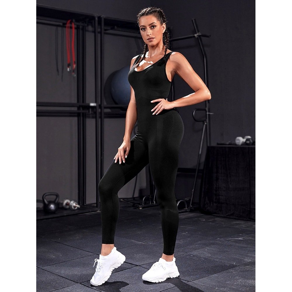 Cross Backless Sports Jumpsuit Yoga Workout Clothes - Image 5