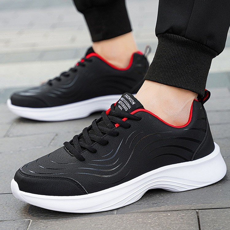 Black Leather-uppers Waterproof And Non-slip Running And Casual Shoes - Image 5
