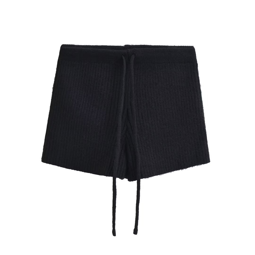 Elastic Elastic Hip Knitted Shorts Women's Knitted Shorts - Image 6