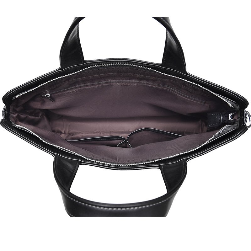 Large-capacity Crossbody Leather Briefcase - Image 3
