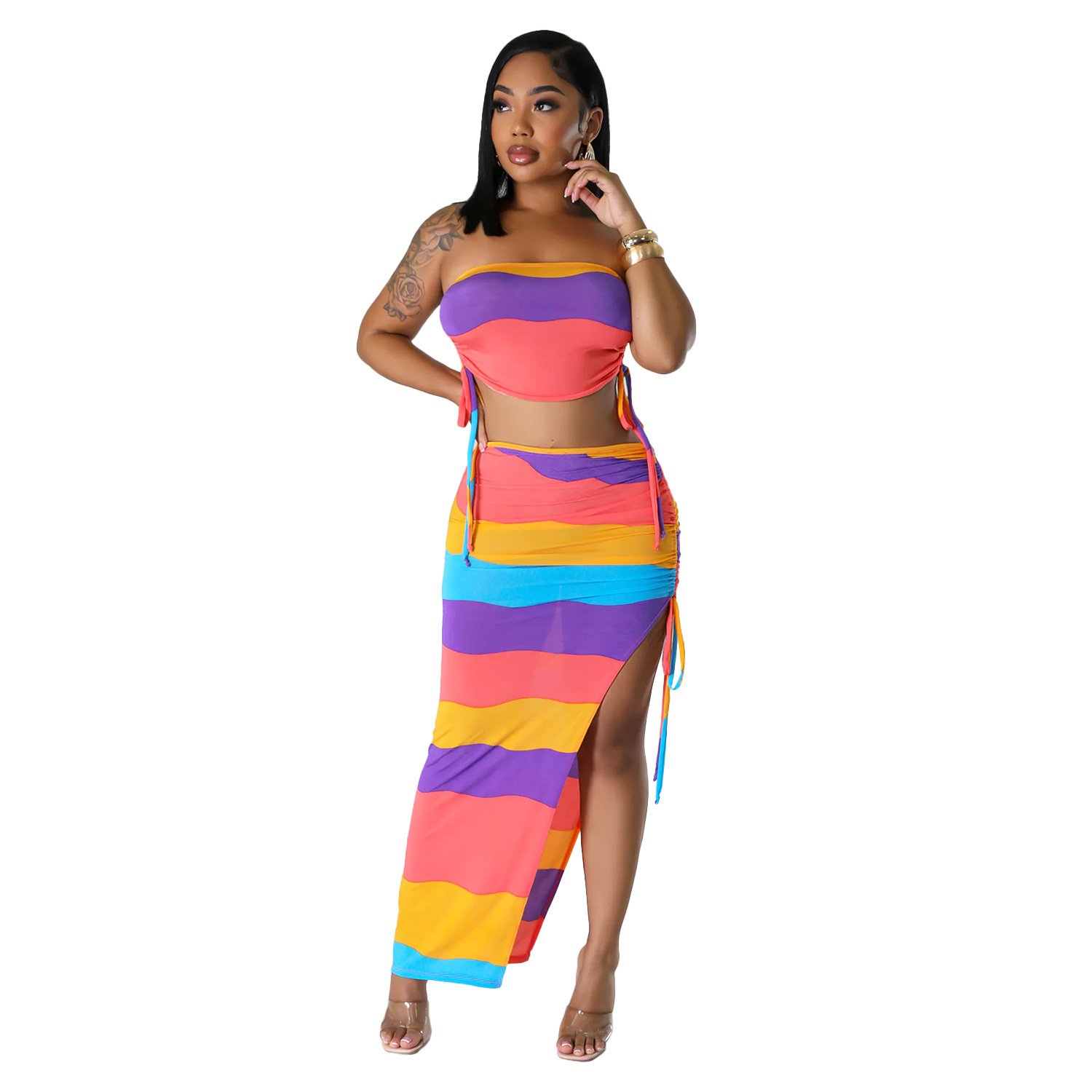 Chest-wrapped Two-piece Skirt Suit - Image 2