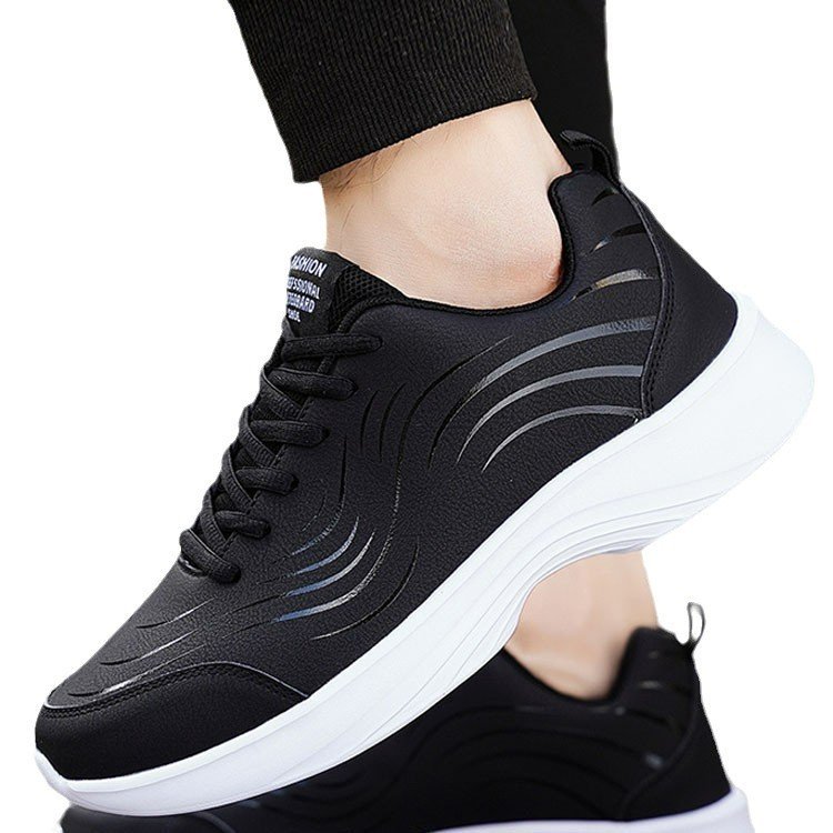Black Leather-uppers Waterproof And Non-slip Running And Casual Shoes - Image 7
