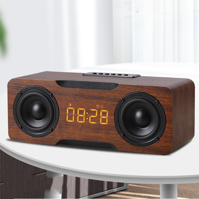Wooden Clock Bluetooth Speaker, Support U Disk TF Card Function, Home Desktop Speaker - Image 4