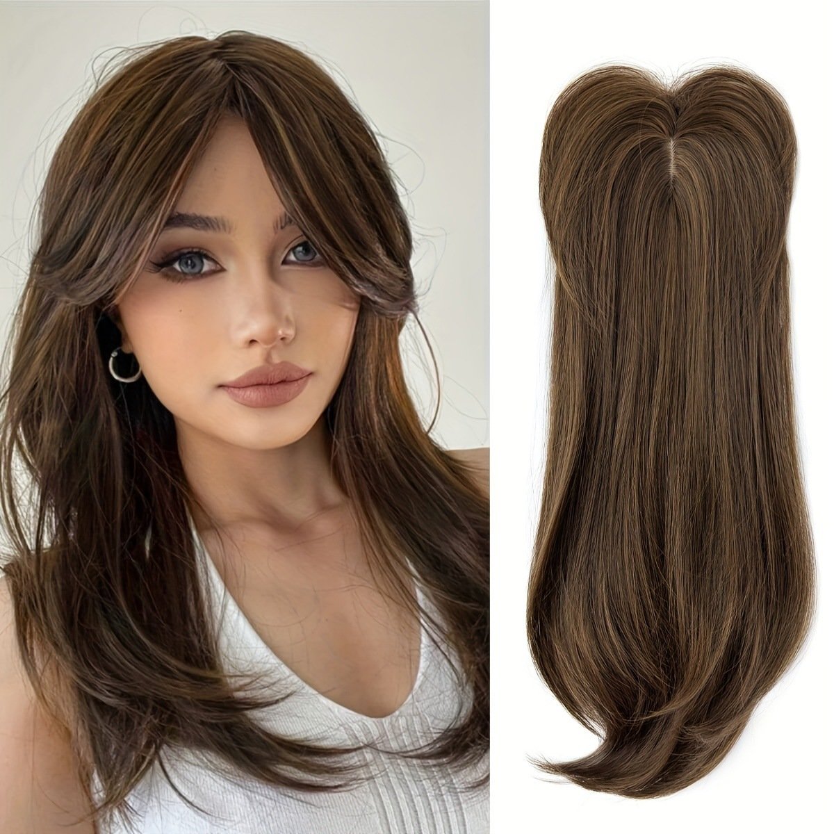 Ombre Figure-eight Bangs Synthetic Fiber Long Curls - Image 3