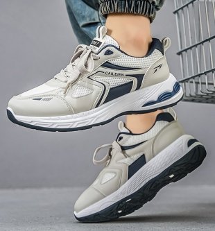 Men's Mesh Sneakers, New Summer Trendy Breathable Casual Running Shoes, Thick Sole Men's Dad Shoes - Image 2